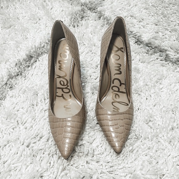 Sam Edelman Tan Leather Pointed Toe Heels Size 9.5 - Picture 5 of 8